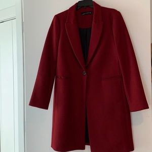 Red Zara Wool Blend Coat